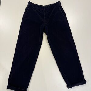 LANDS END Traditional Fit Vintage Navy Blue Corduroy Pants Cuffed | Mens 34